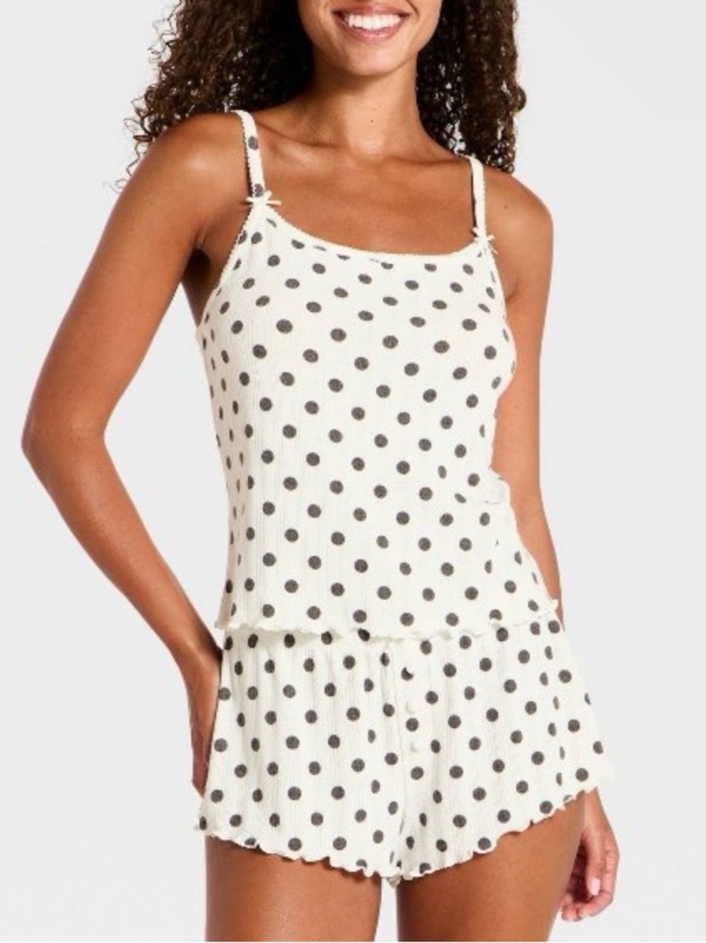 Wild fable white black polka dot pajama set
